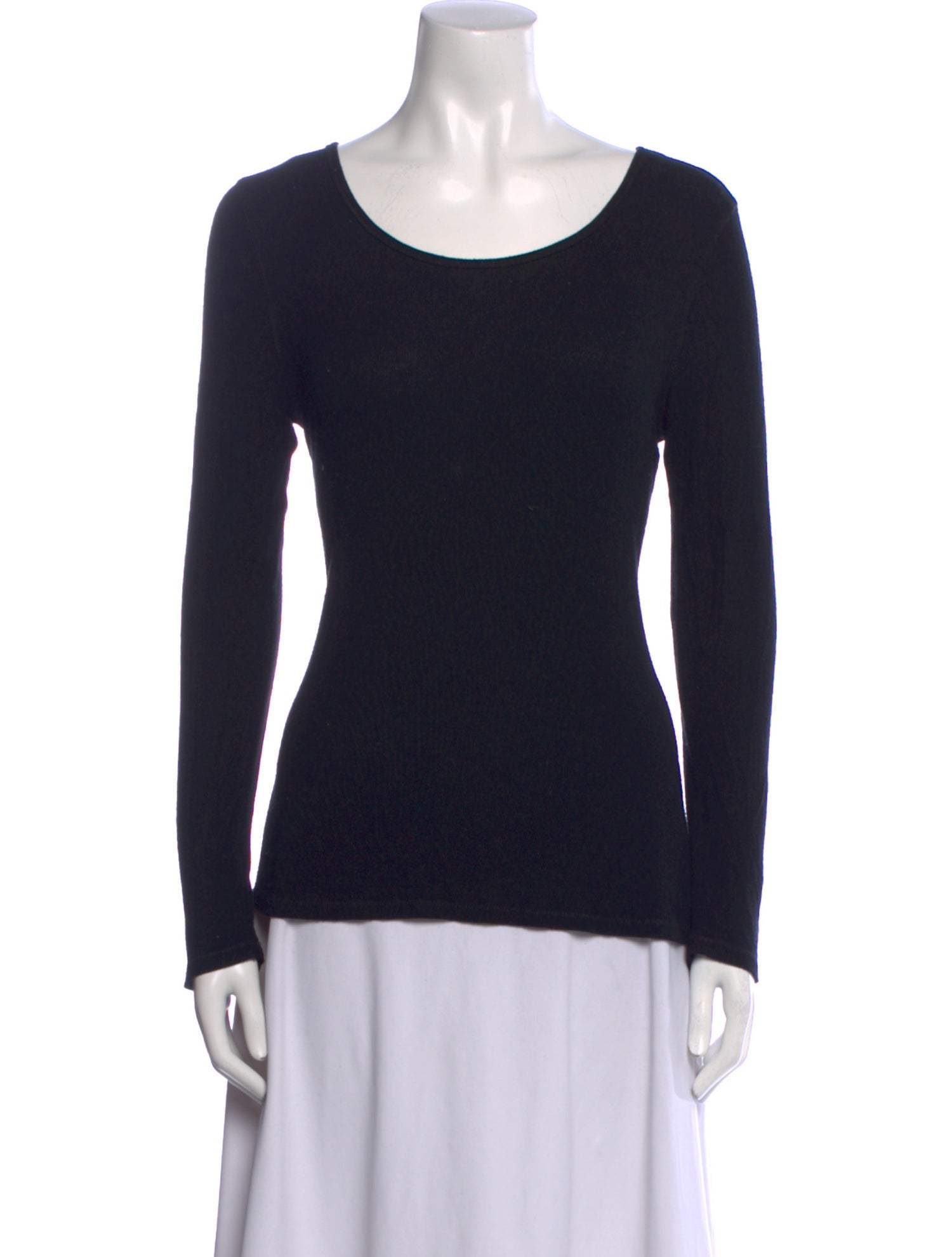 Neiman Marcus Scoop Neck Long Sleeve Sweatshirt