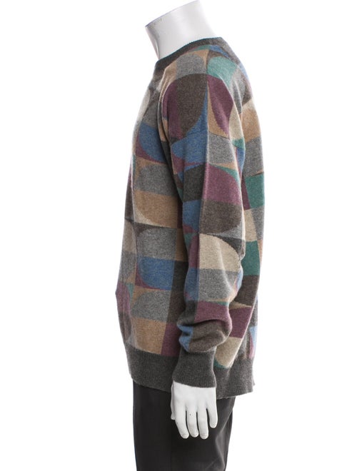 Neiman Marcus Printed Crew Neck Pullover