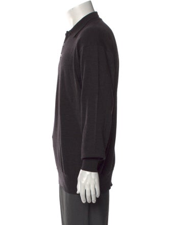 Neiman Marcus Merino Wool Collar Polo Sweater