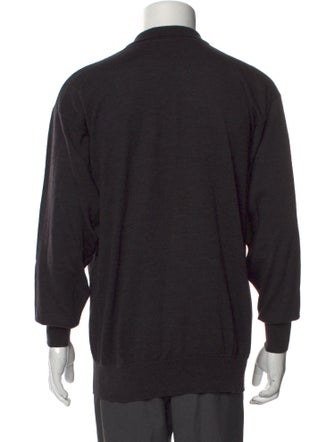 Neiman Marcus Merino Wool Collar Polo Sweater