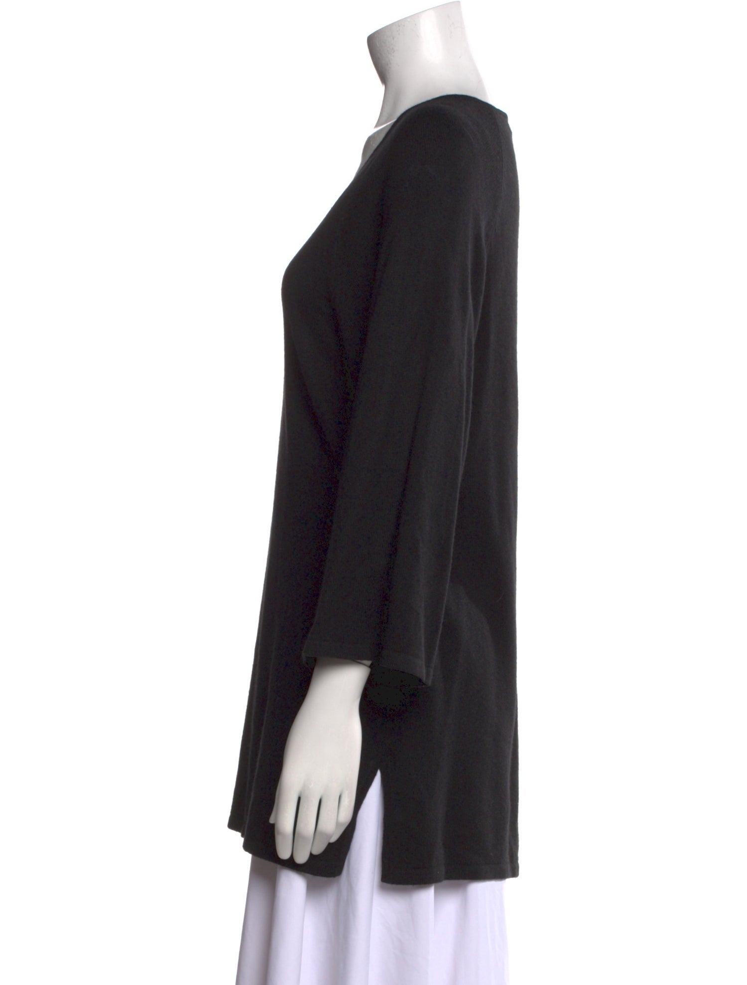 Neiman Marcus Silk V-Neck Tunic