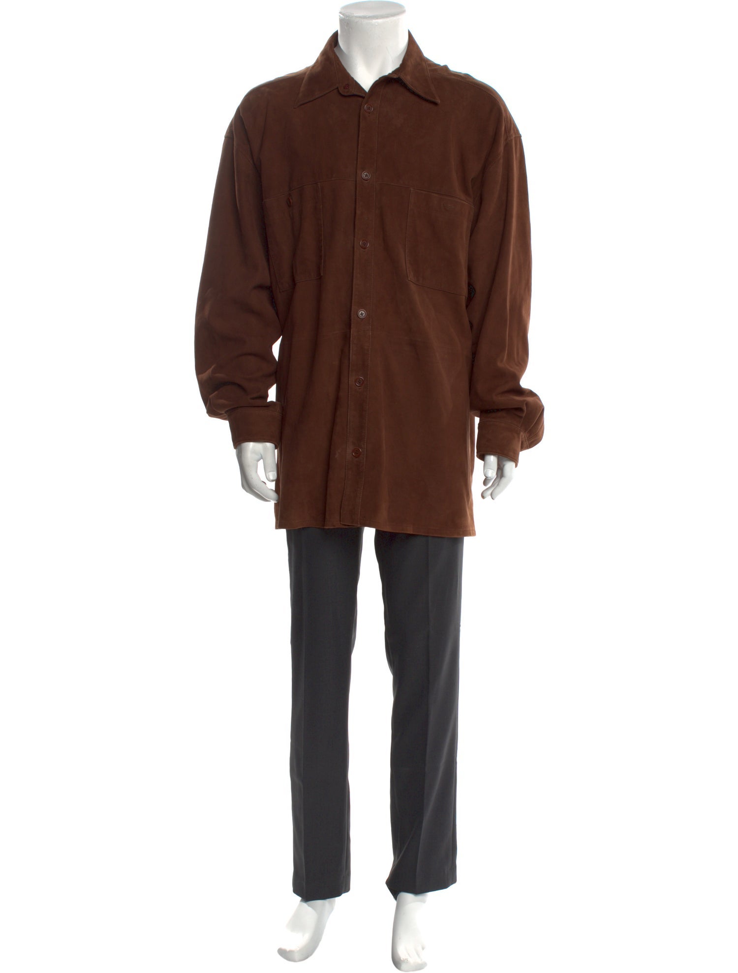 Neiman Marcus Leather Long Sleeve Shirt