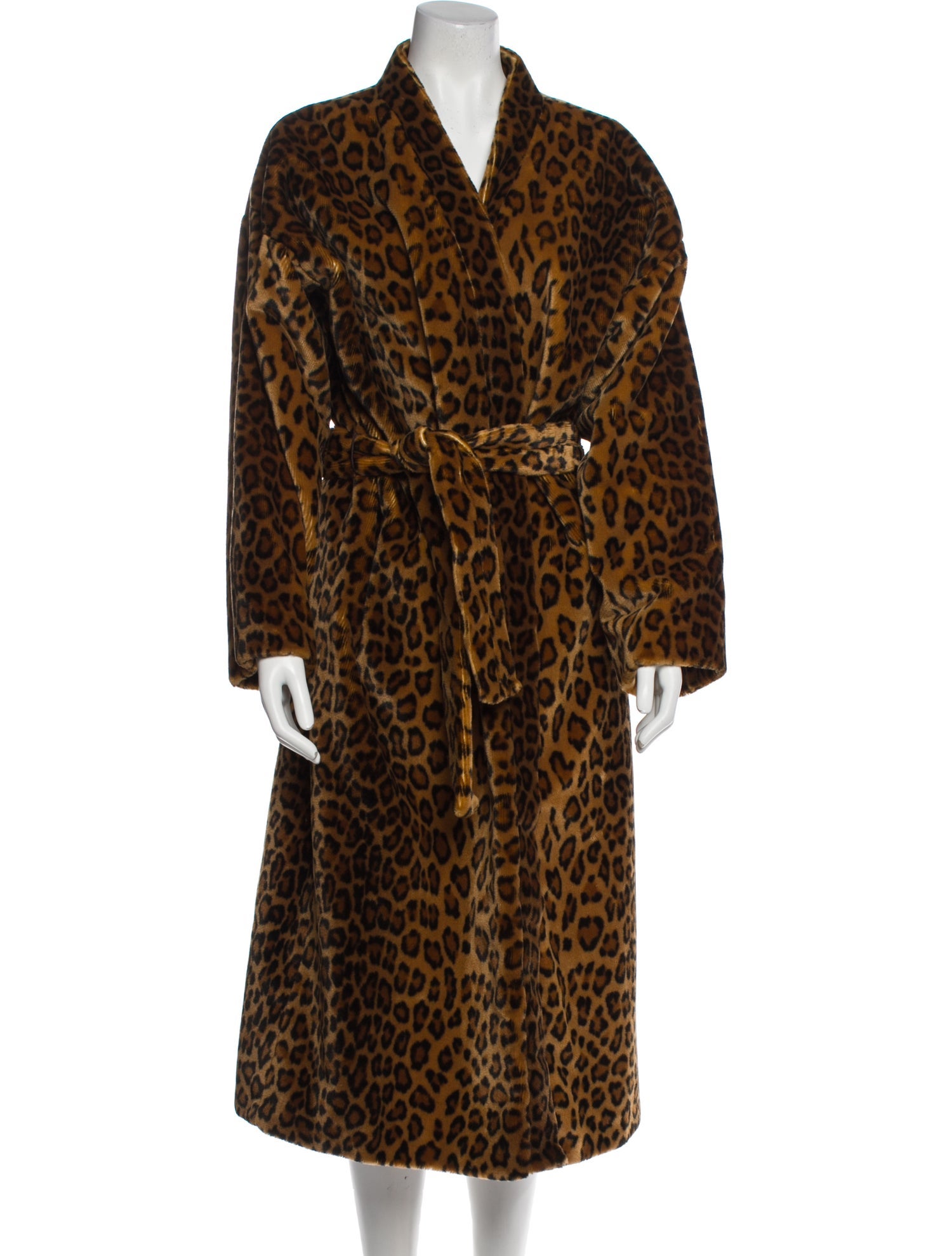 Neiman Marcus Faux Fur Animal Print Faux Fur Coat