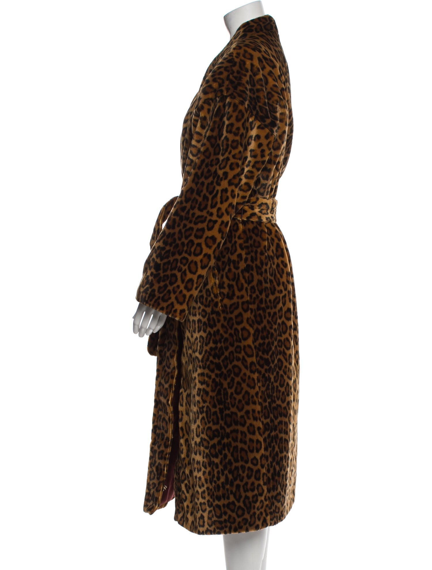 Neiman Marcus Faux Fur Animal Print Faux Fur Coat
