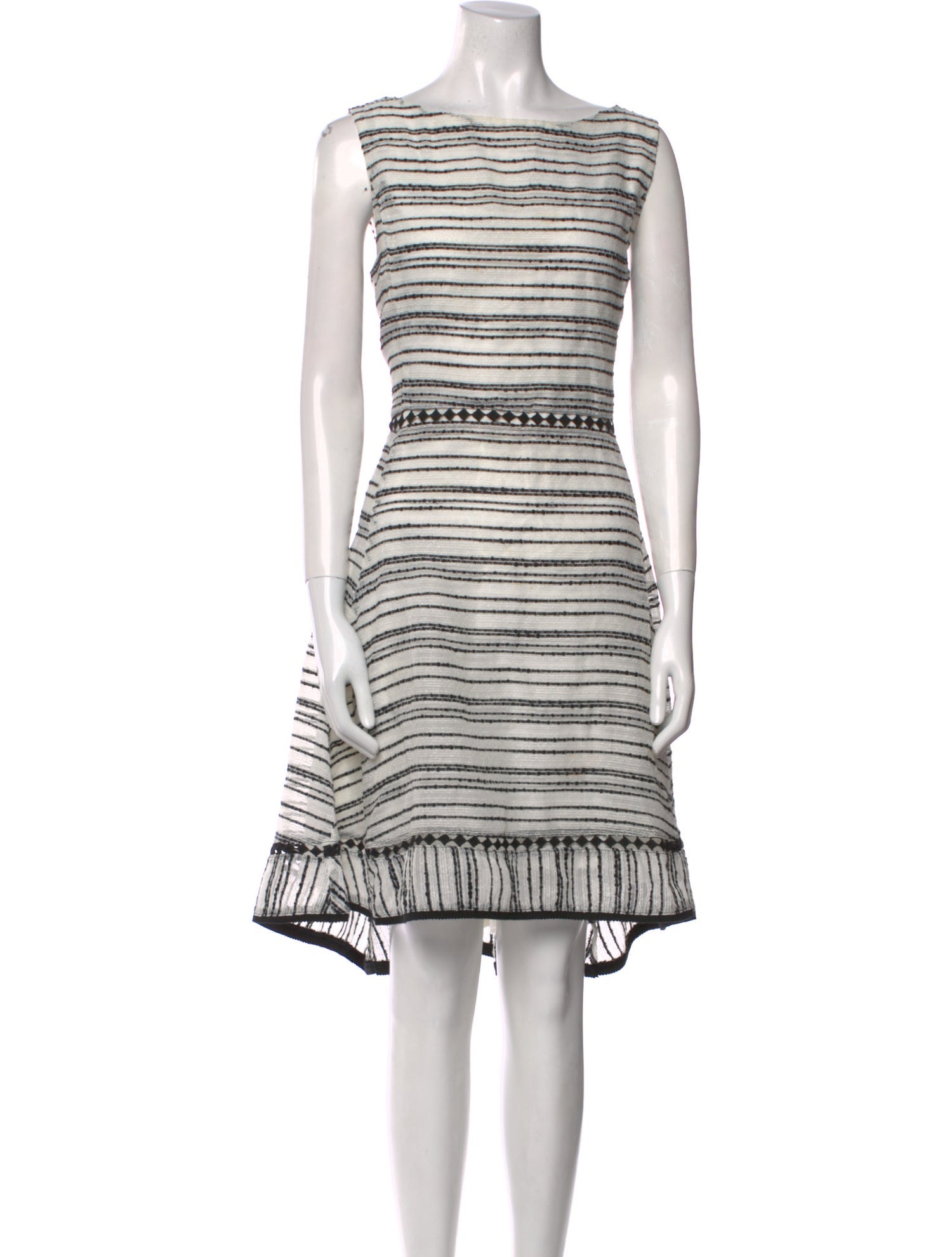 Neiman Marcus Striped Knee-Length Dress