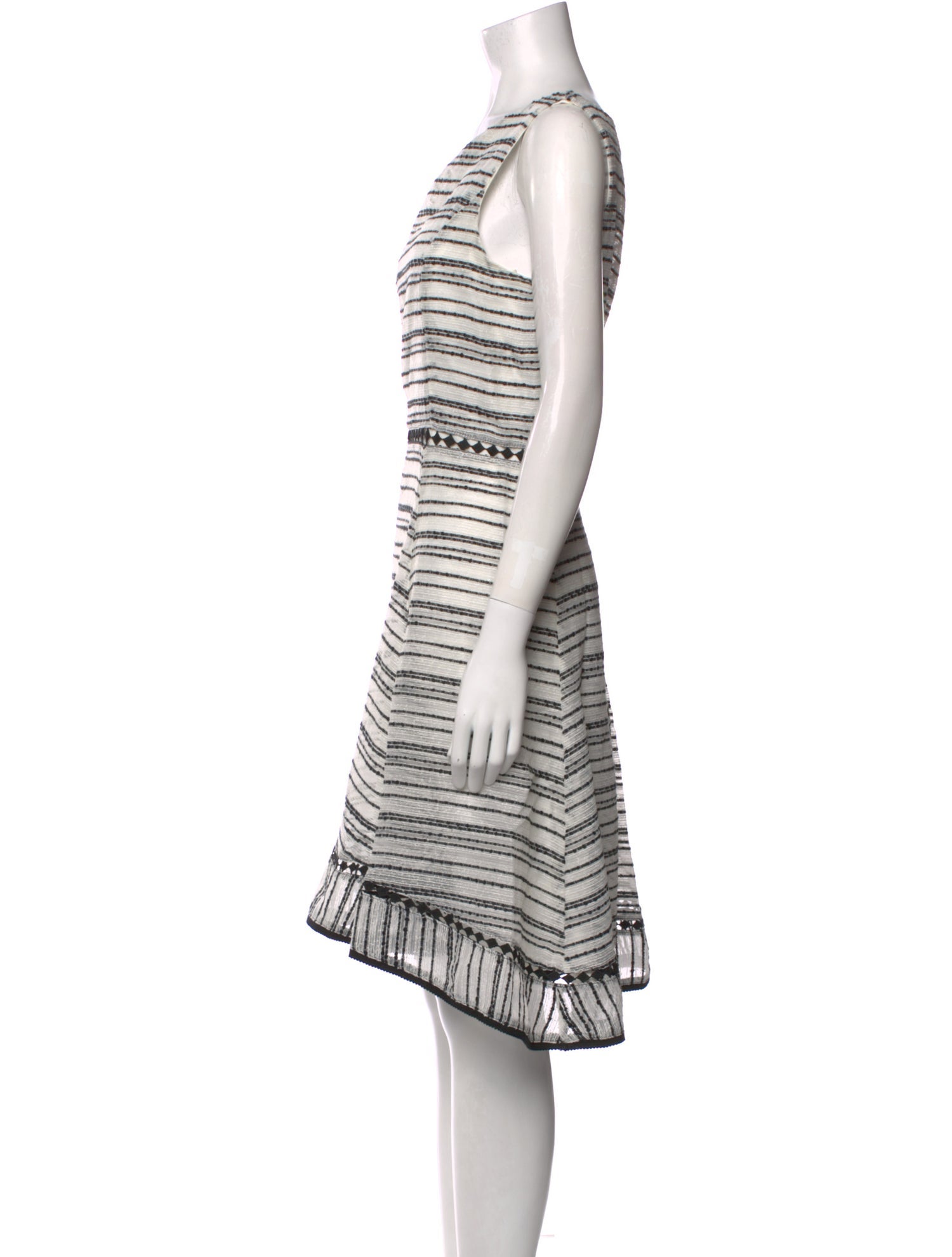 Neiman Marcus Striped Knee-Length Dress