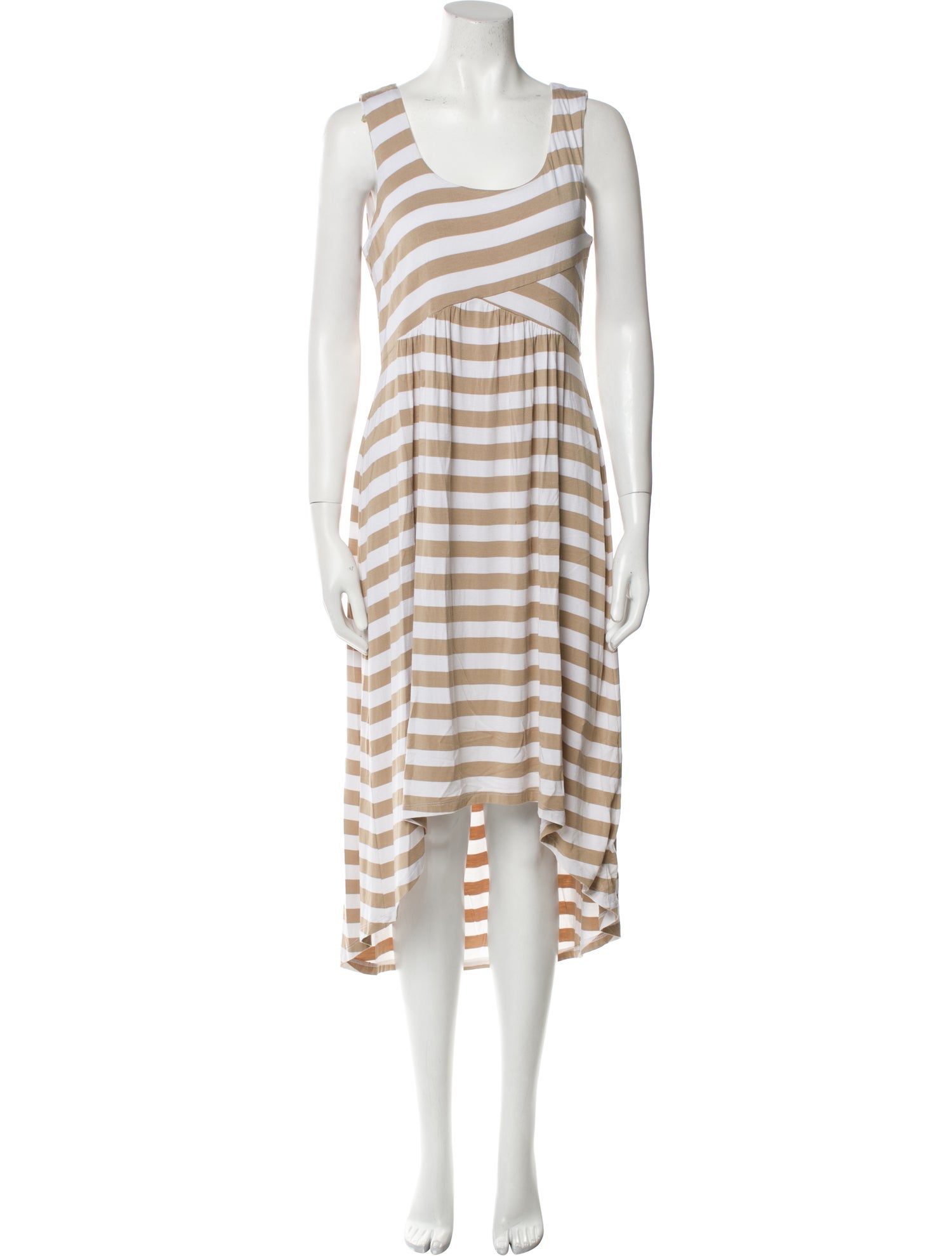 Neiman Marcus Striped Midi Length Dress