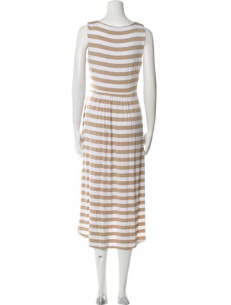 Neiman Marcus Striped Midi Length Dress
