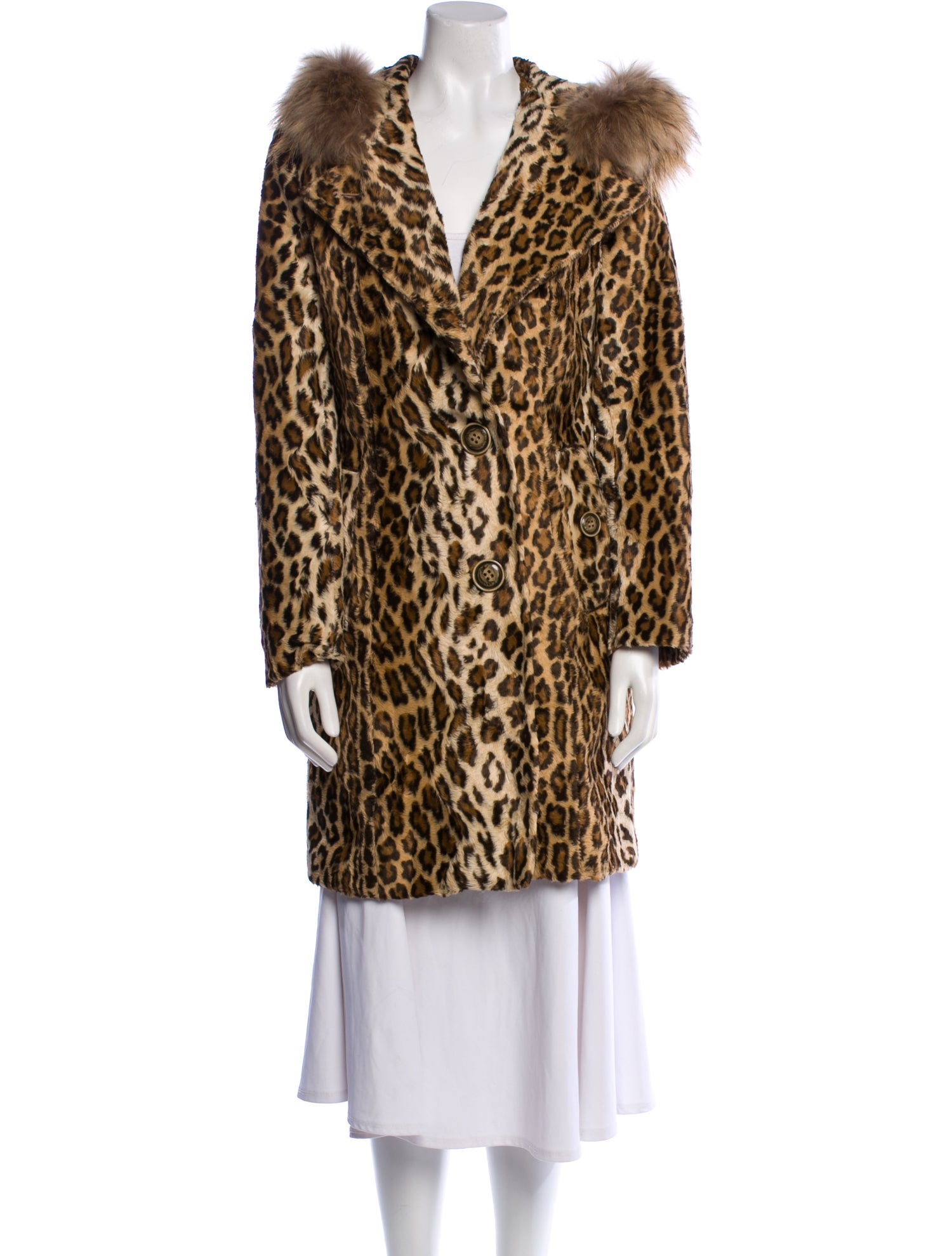 Neiman Marcus Animal Print Fur Coat