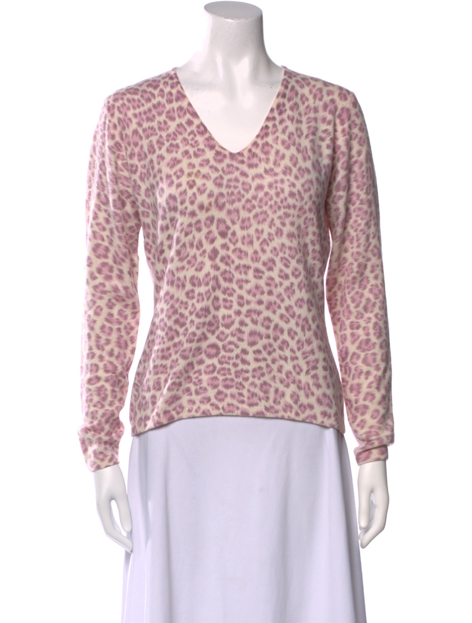 Neiman Marcus Cashmere Animal Print Sweatshirt