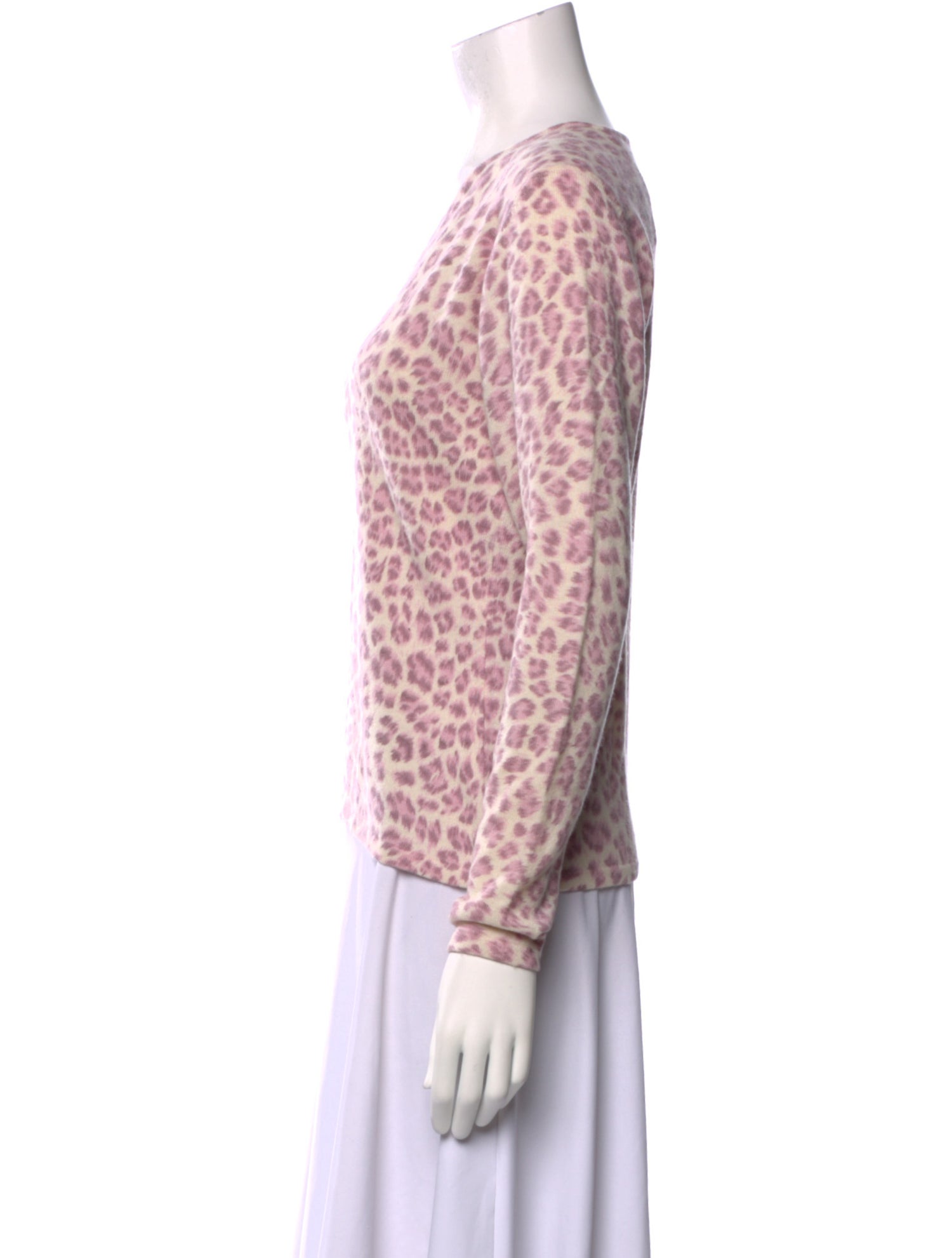 Neiman Marcus Cashmere Animal Print Sweatshirt