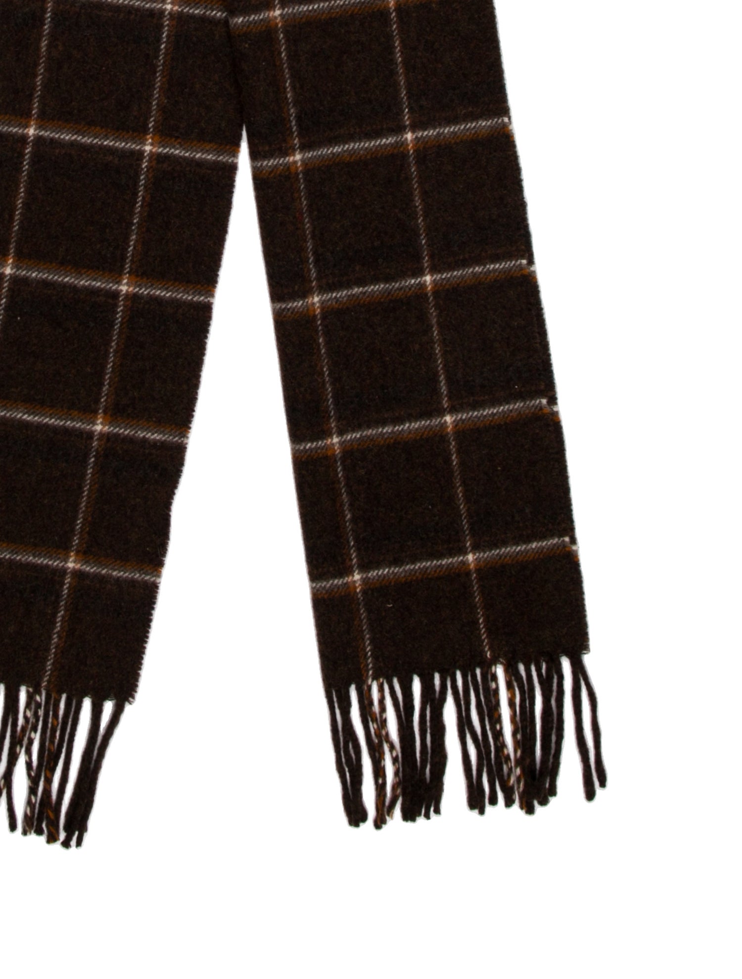 Neiman Marcus Virgin Wool Plaid Print Scarf