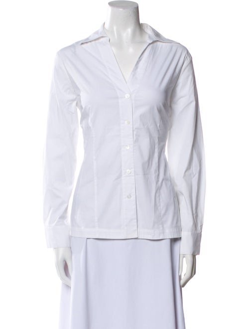 Neiman Marcus Long Sleeve Button-Up Top