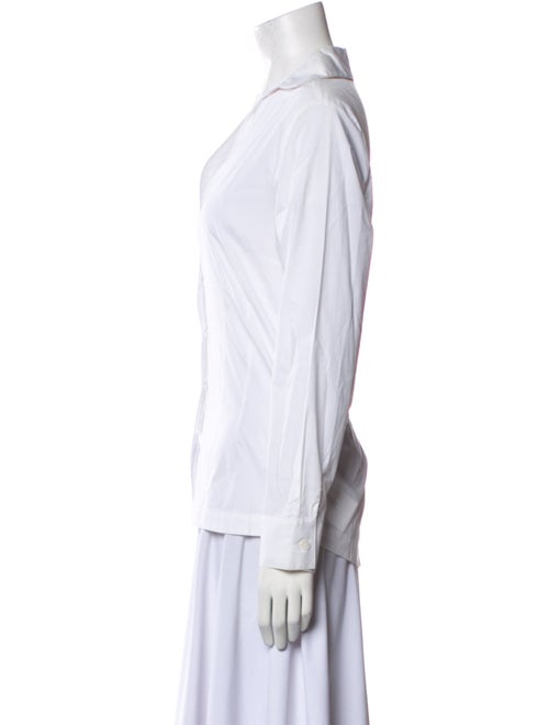 Neiman Marcus Long Sleeve Button-Up Top