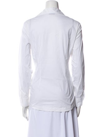 Neiman Marcus Long Sleeve Button-Up Top