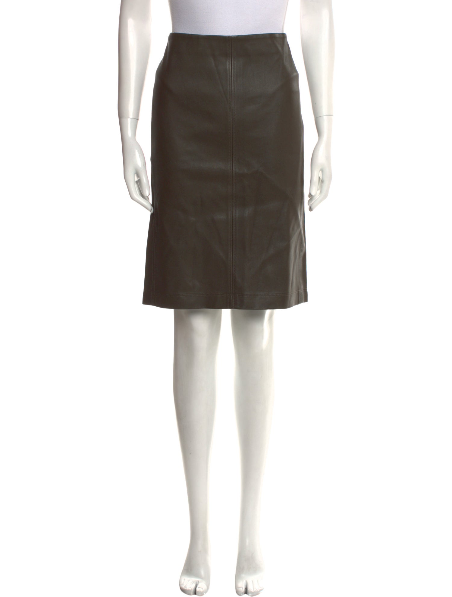 Neiman Marcus Leather Knee-Length Skirt