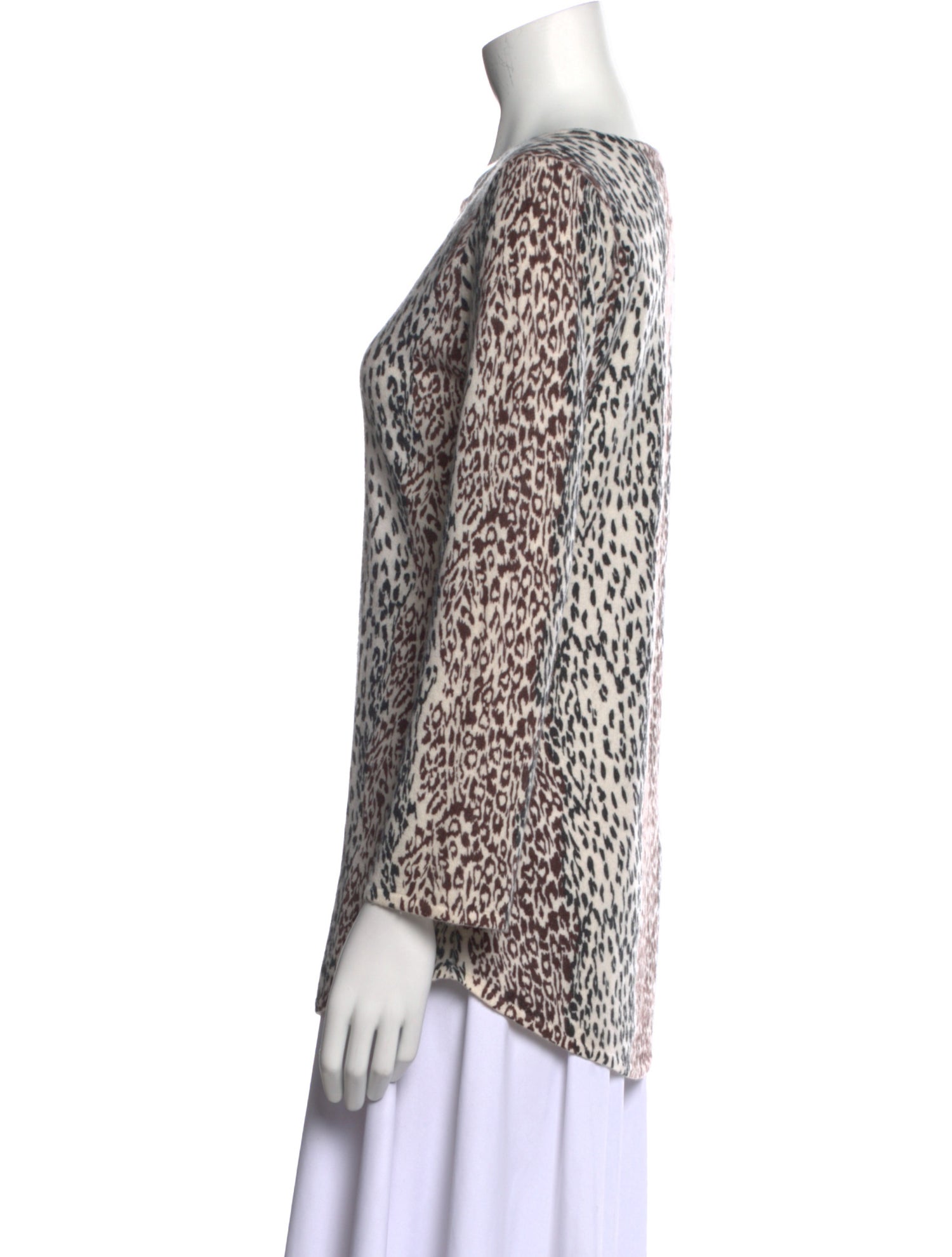 Neiman Marcus Cashmere Animal Print Sweater