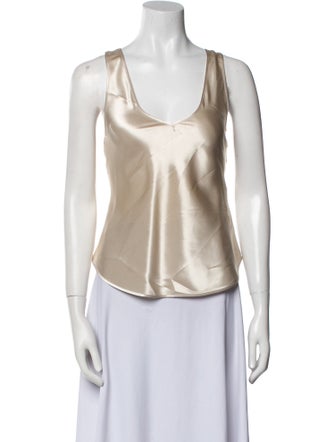 Neiman Marcus V-Neck Sleeveless Top