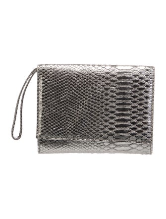 Neiman Marcus Embossed Leather Clutch
