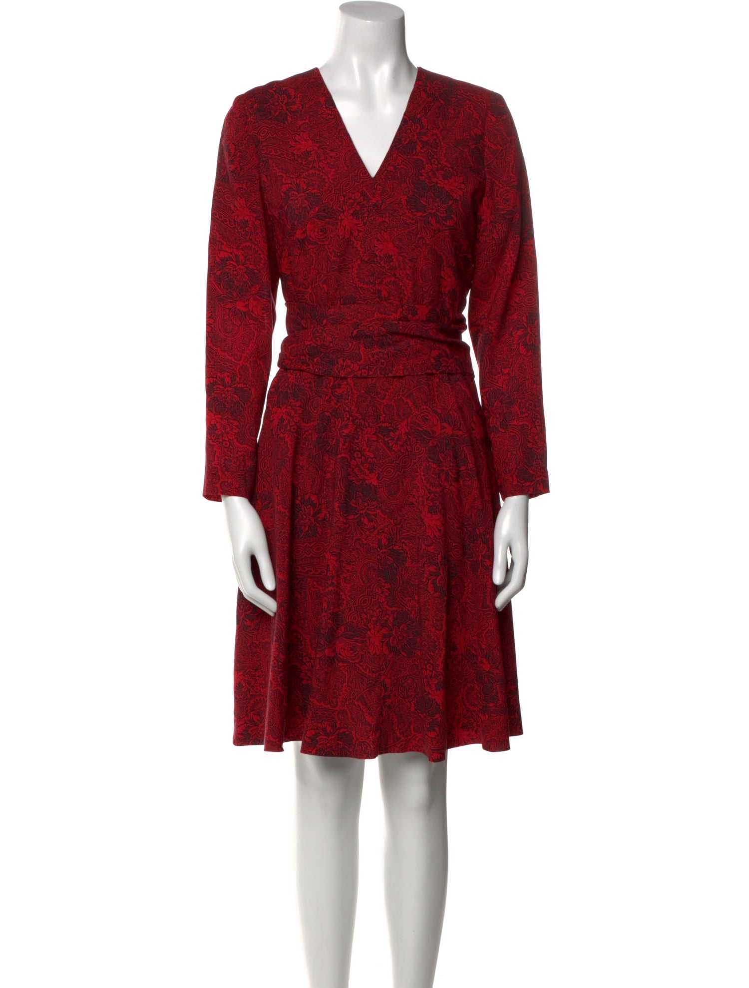 Neiman Marcus Floral Print Knee-Length Dress