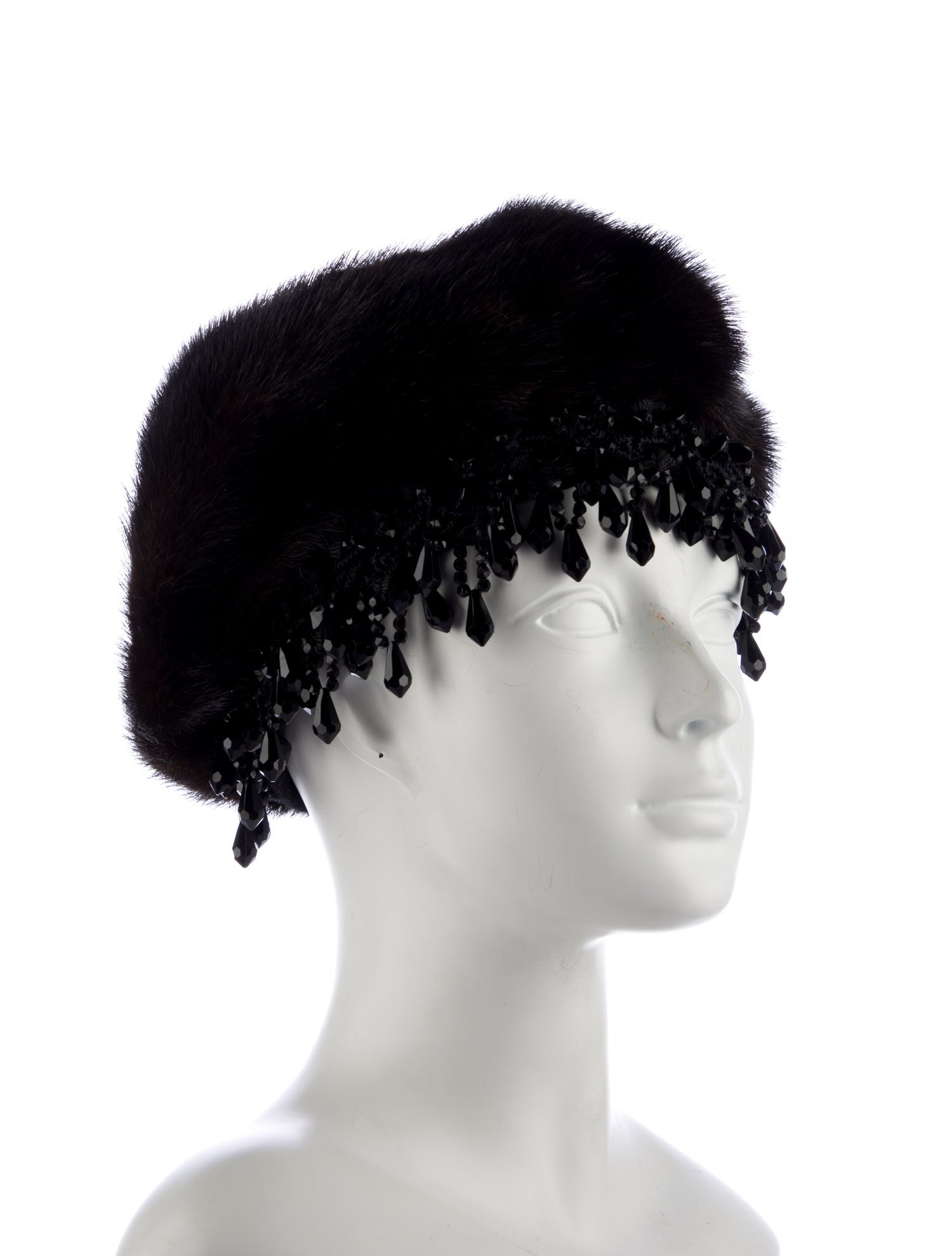 Neiman Marcus Beaded Mink Beret