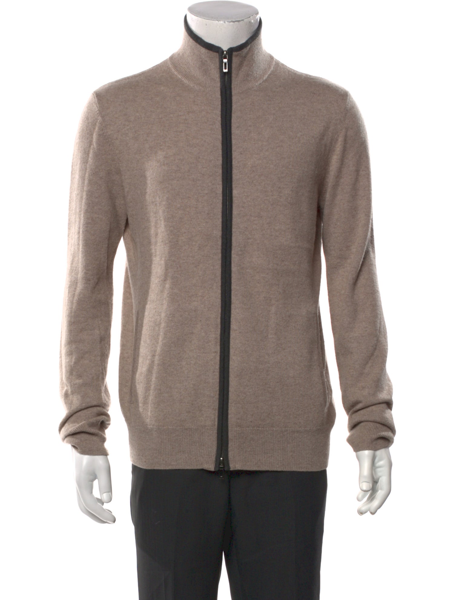 Neiman Marcus Cashmere Mock Neck Cardigan
