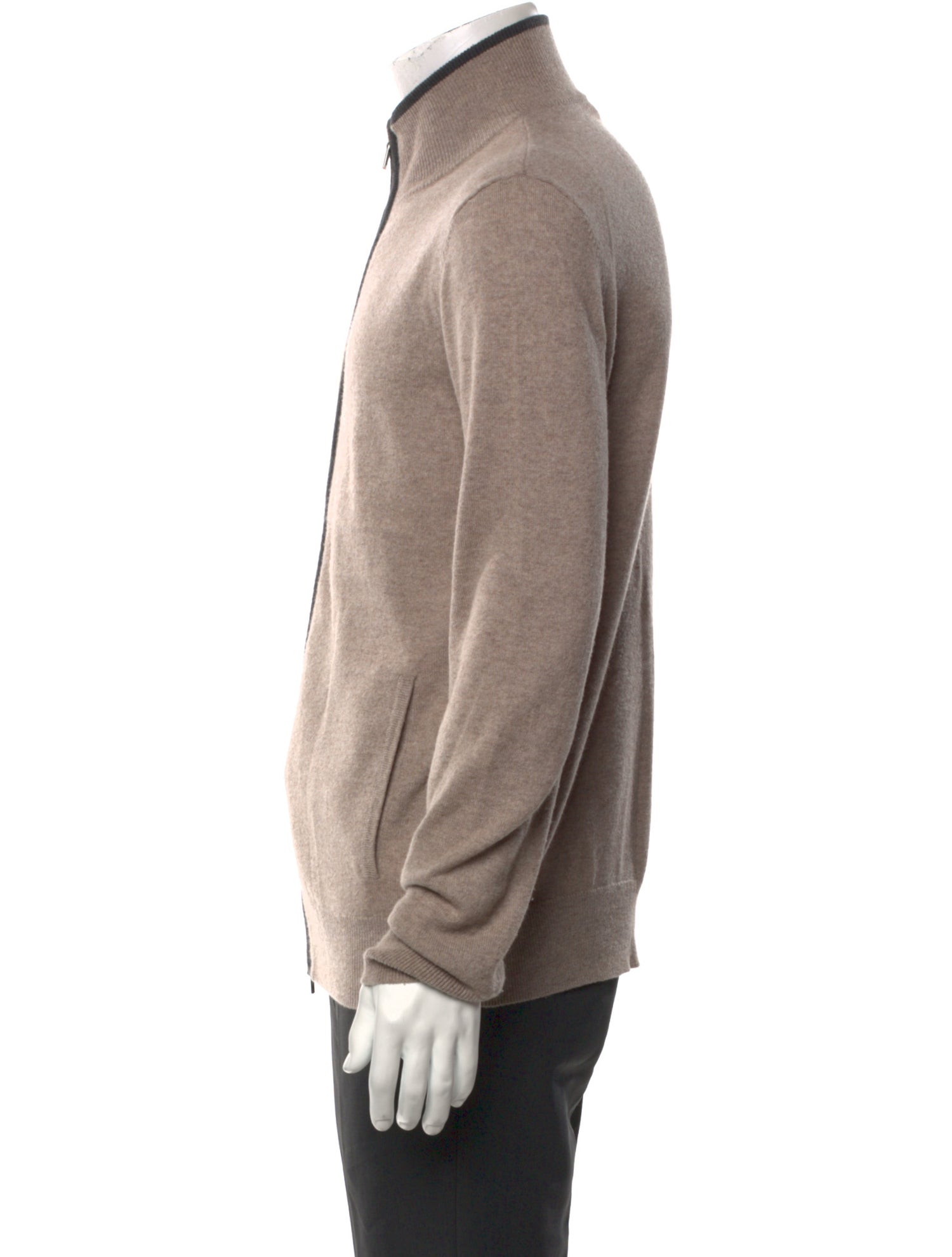 Neiman Marcus Cashmere Mock Neck Cardigan