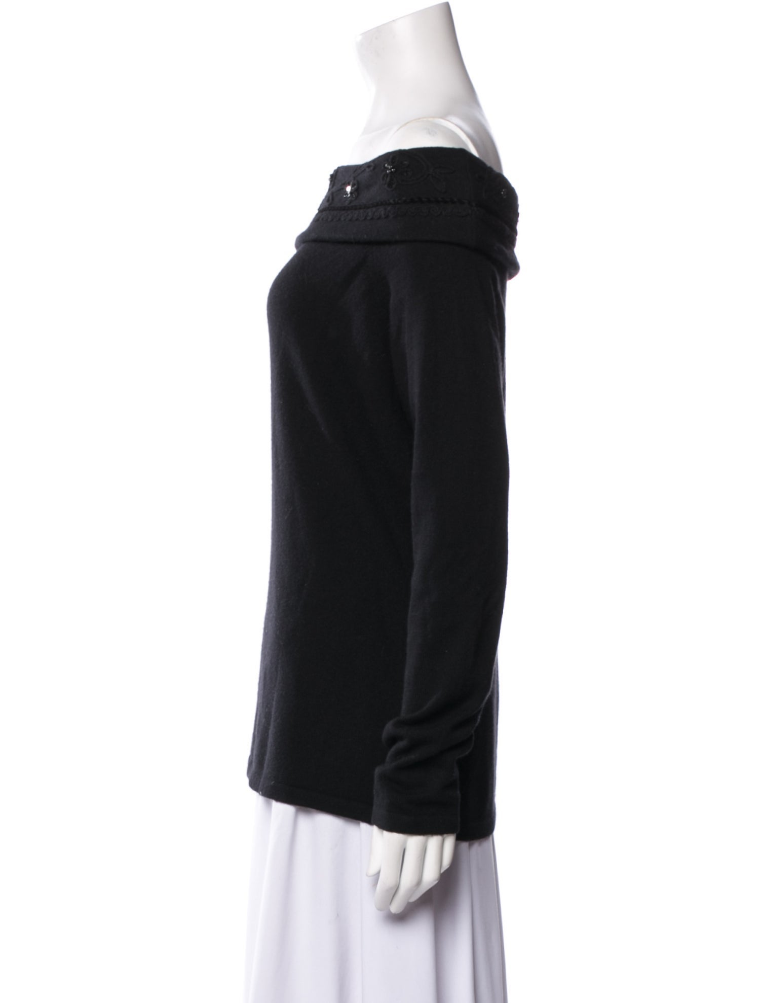 Neiman Marcus Cashmere Off-The-Shoulder Sweater