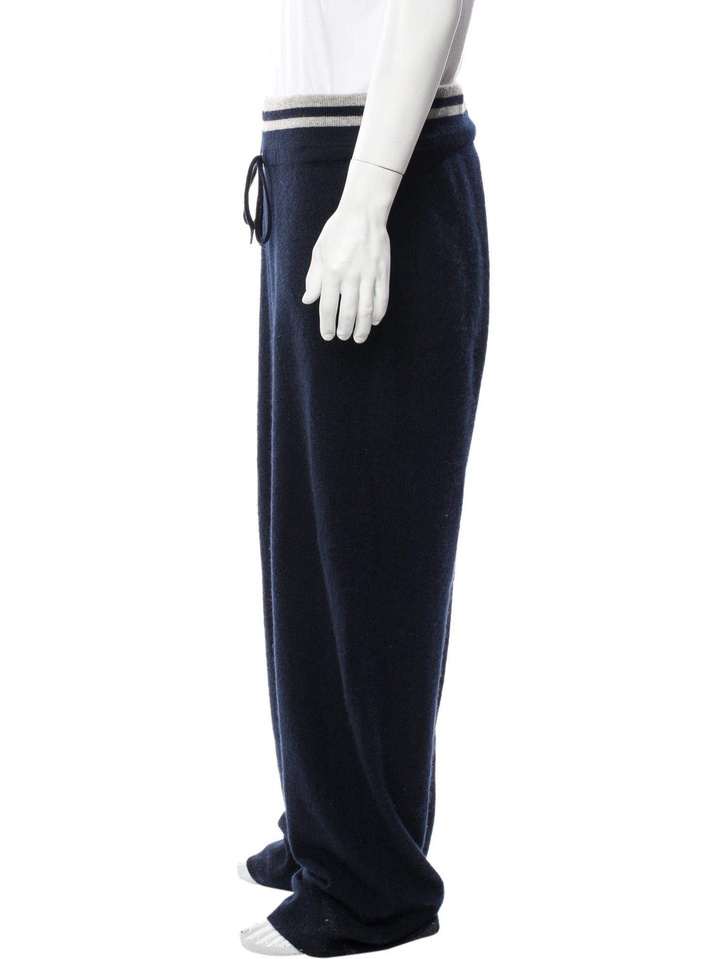 Neiman Marcus Cashmere Striped Lounge Bottoms