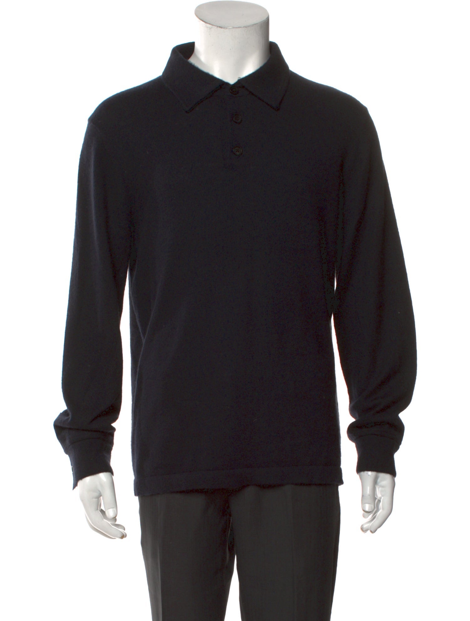 Neiman Marcus Cashmere Collar Polo Sweater