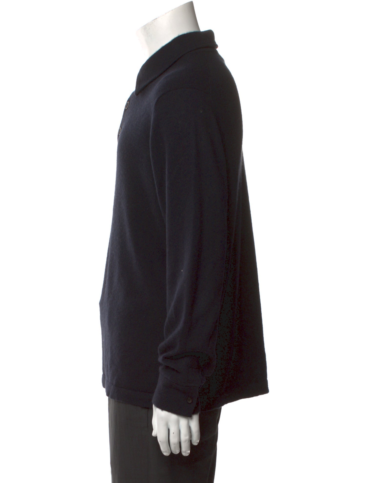 Neiman Marcus Cashmere Collar Polo Sweater