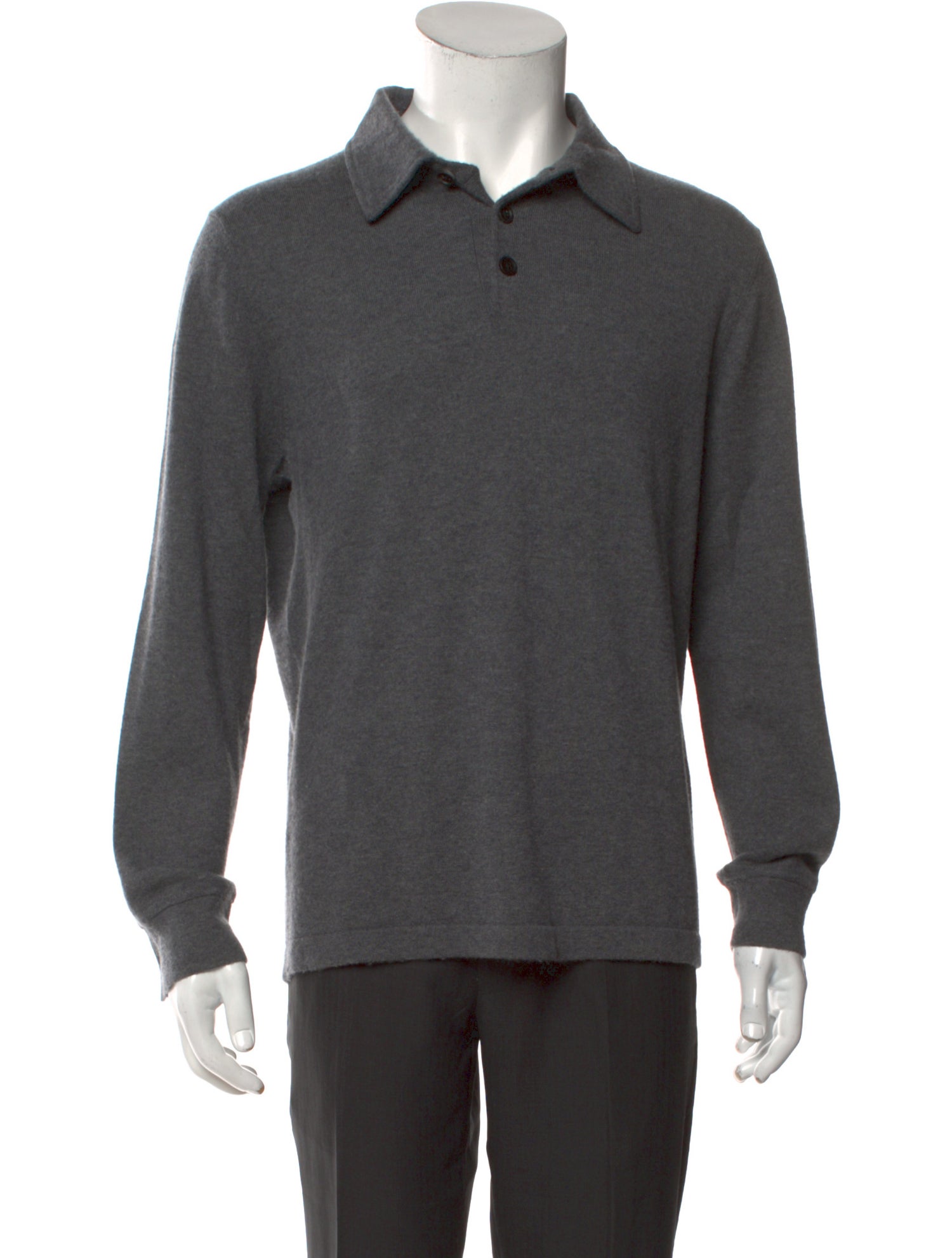 Neiman Marcus Cashmere Collar Polo Sweater