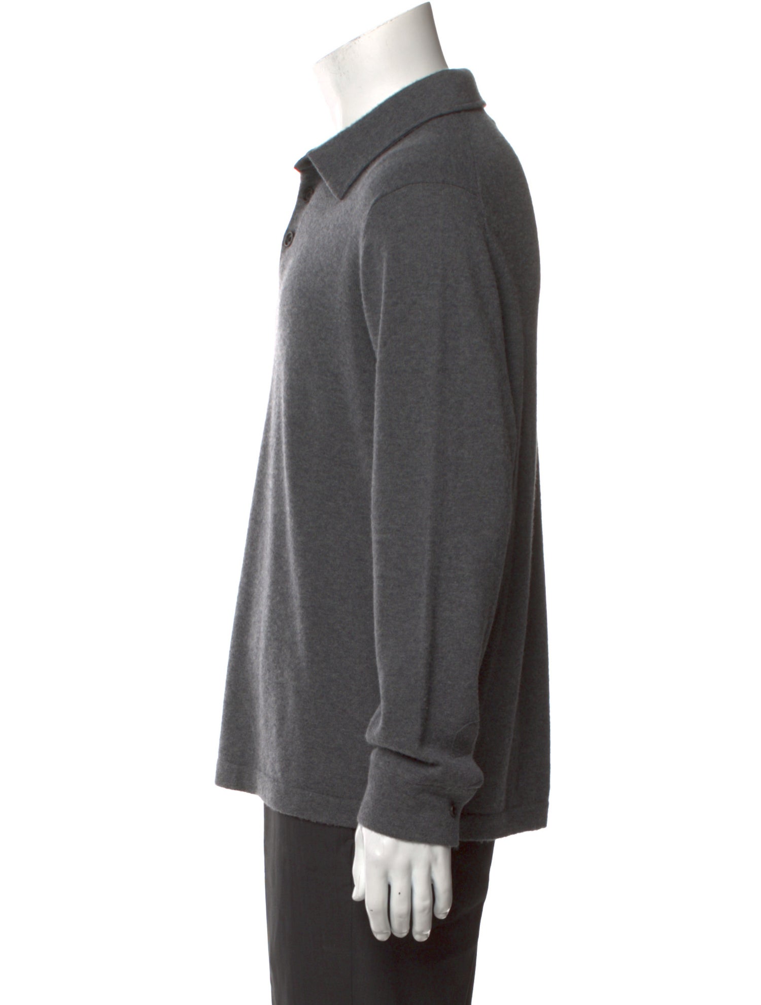 Neiman Marcus Cashmere Collar Polo Sweater