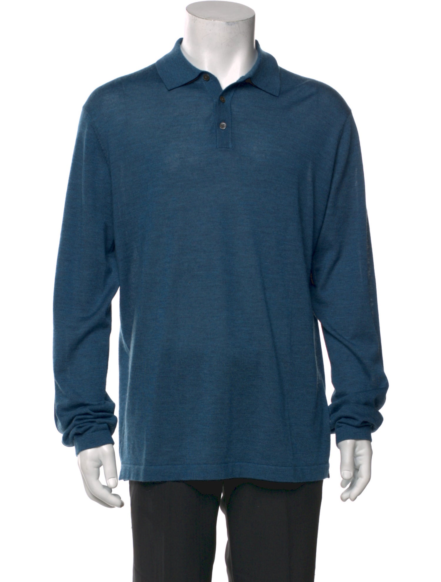 Neiman Marcus Cashmere Collar Polo Shirt