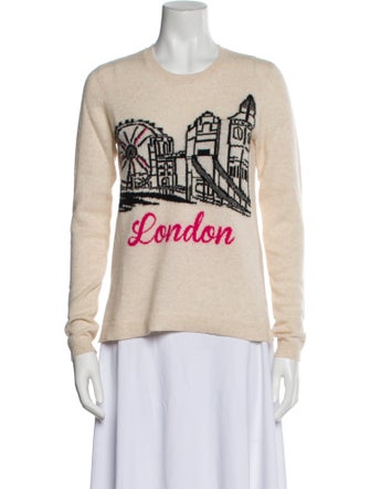 Neiman Marcus Cashmere Graphic Print Sweater