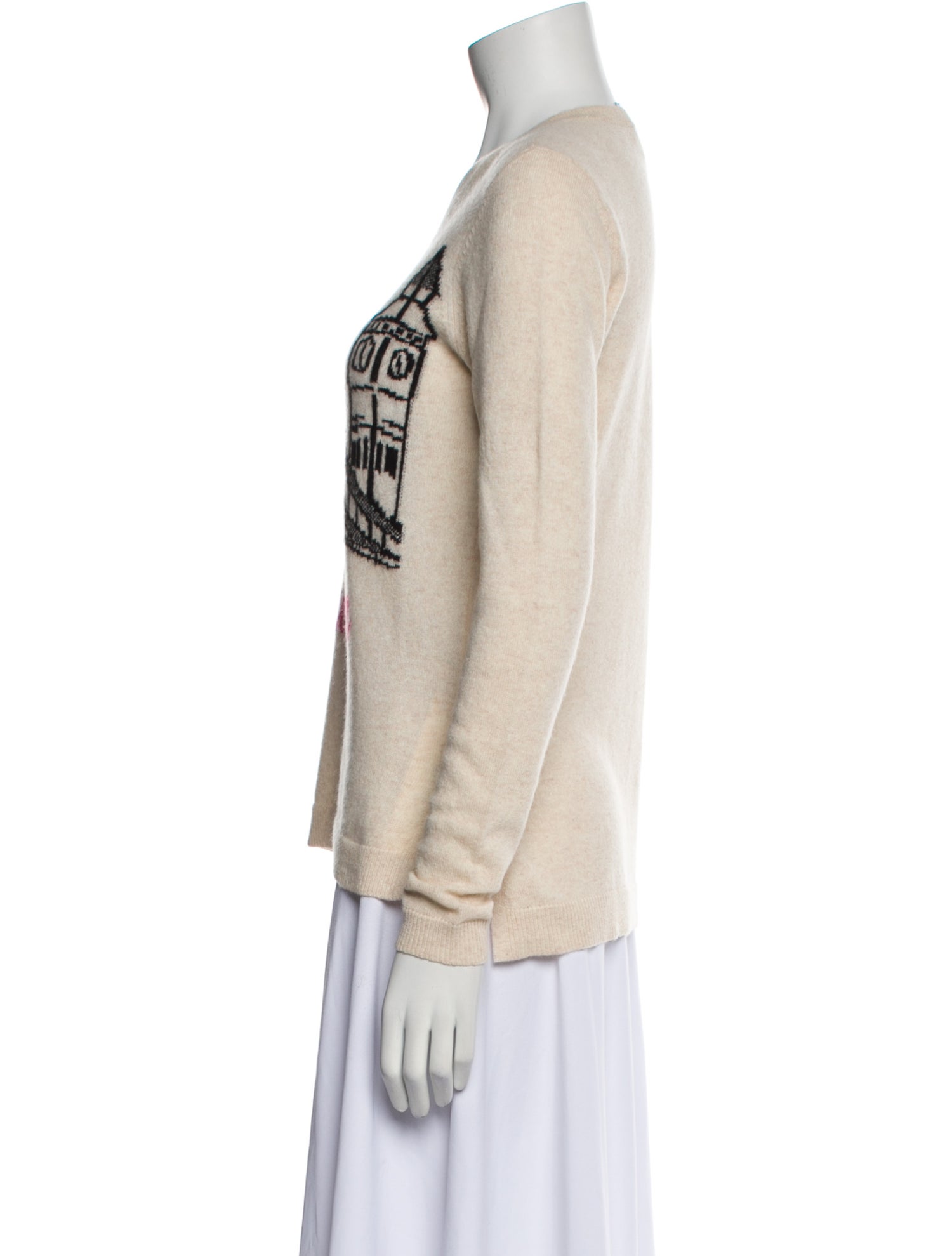 Neiman Marcus Cashmere Graphic Print Sweater