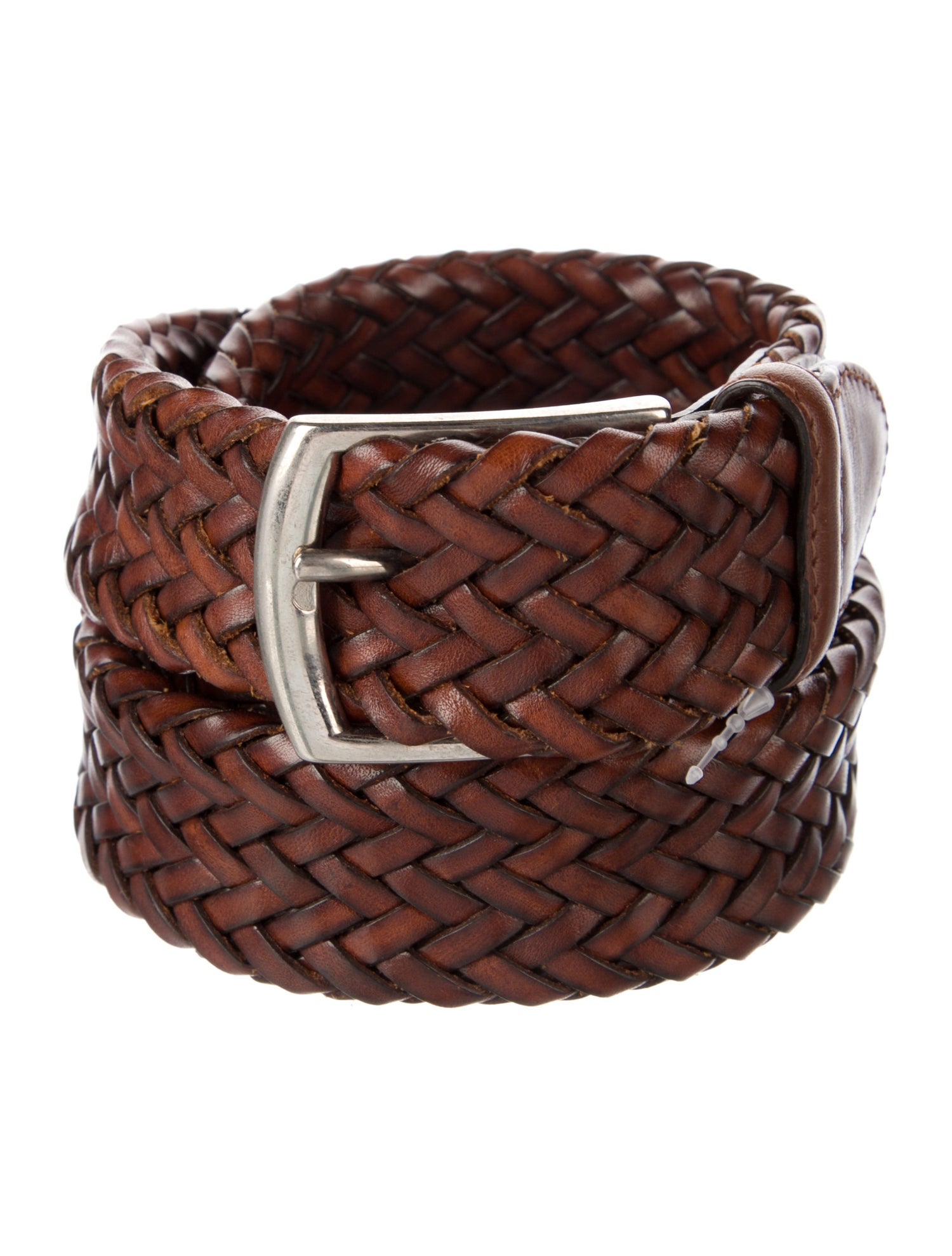 Neiman Marcus Leather Braided Accents Belt