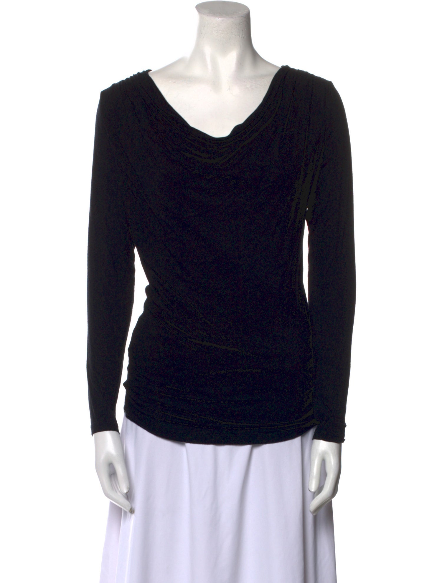 Neiman Marcus Cowl Neck Long Sleeve Top
