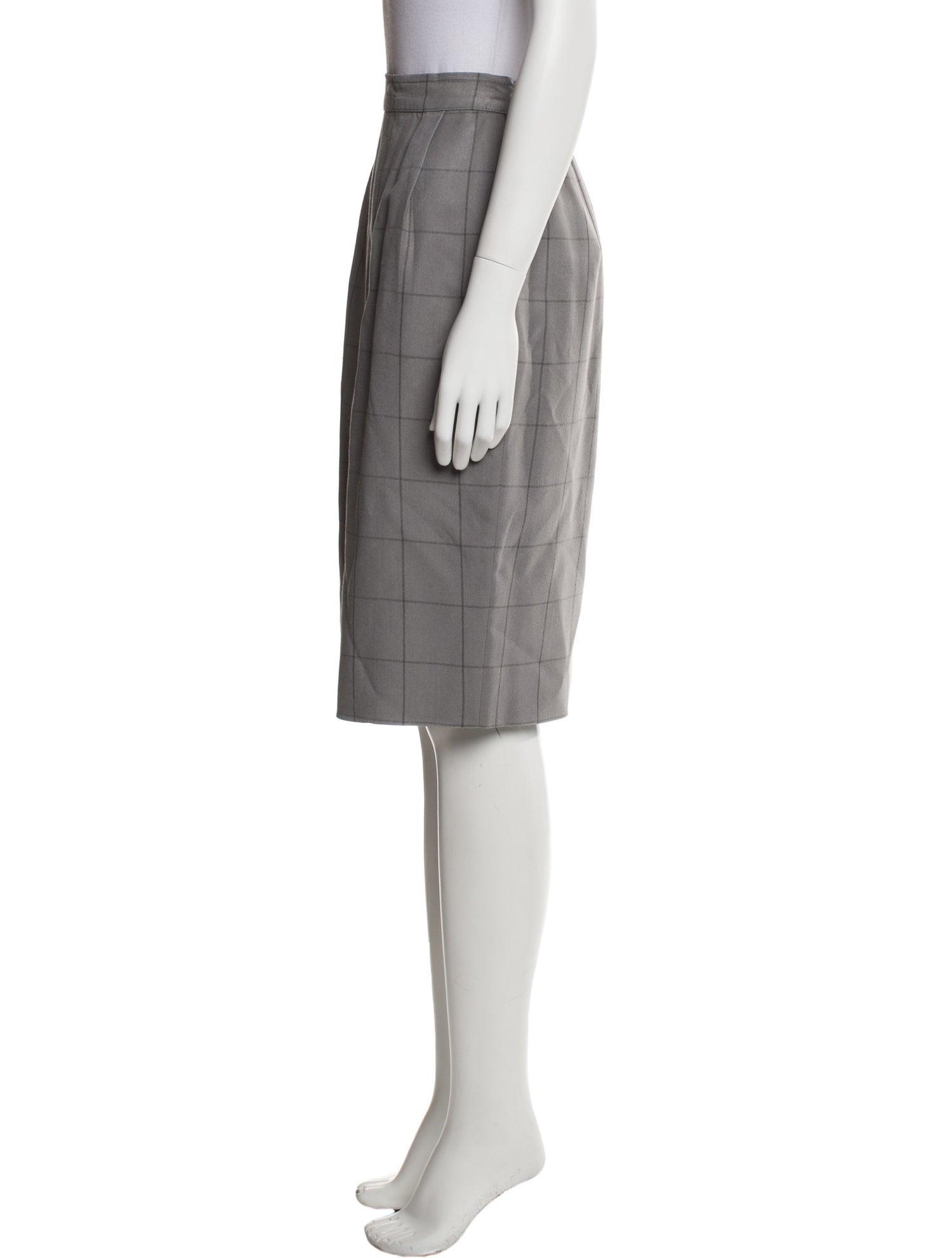 Neiman Marcus Plaid Print Knee-Length Skirt