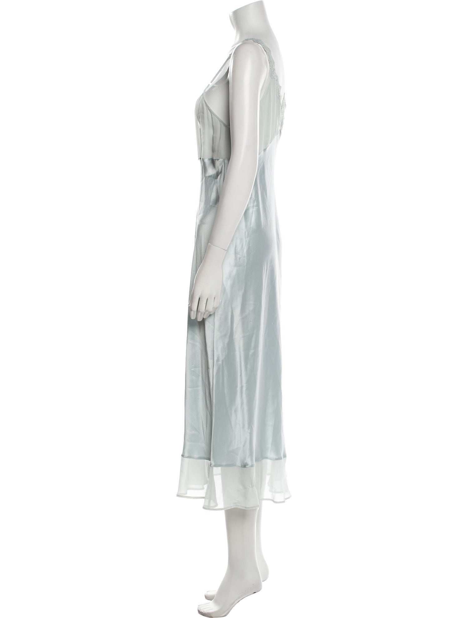 Neiman Marcus Silk Lace Trim Embellishment Nightgown