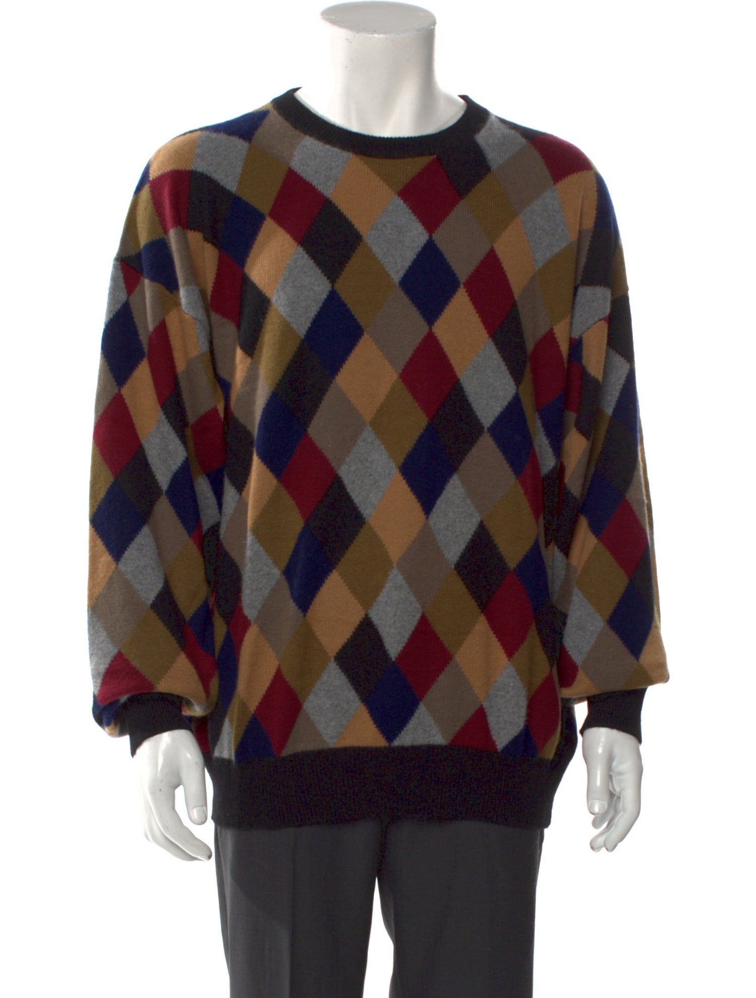 Neiman Marcus Cashmere Plaid Print Pullover