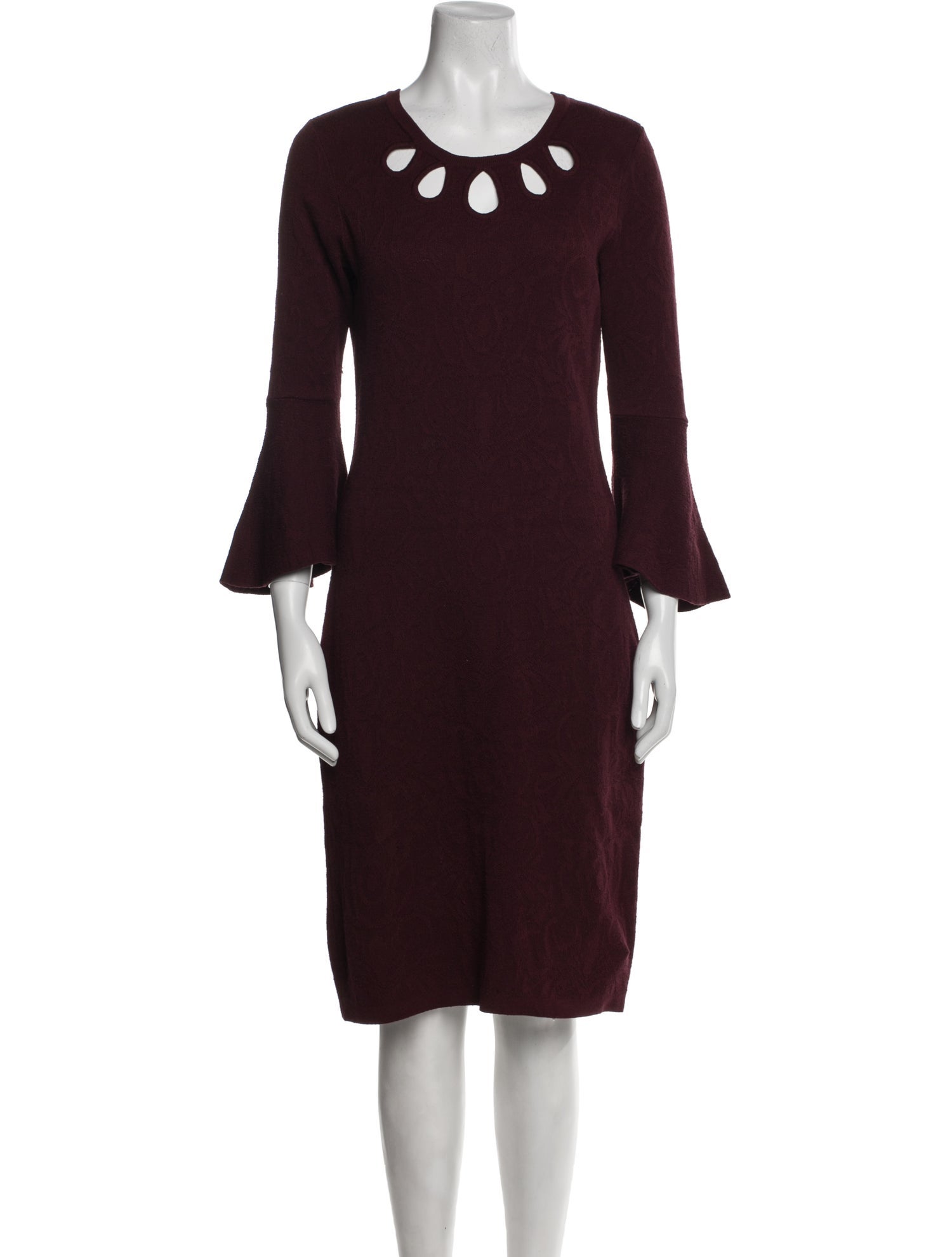 Neiman Marcus Scoop Neck Knee-Length Dress