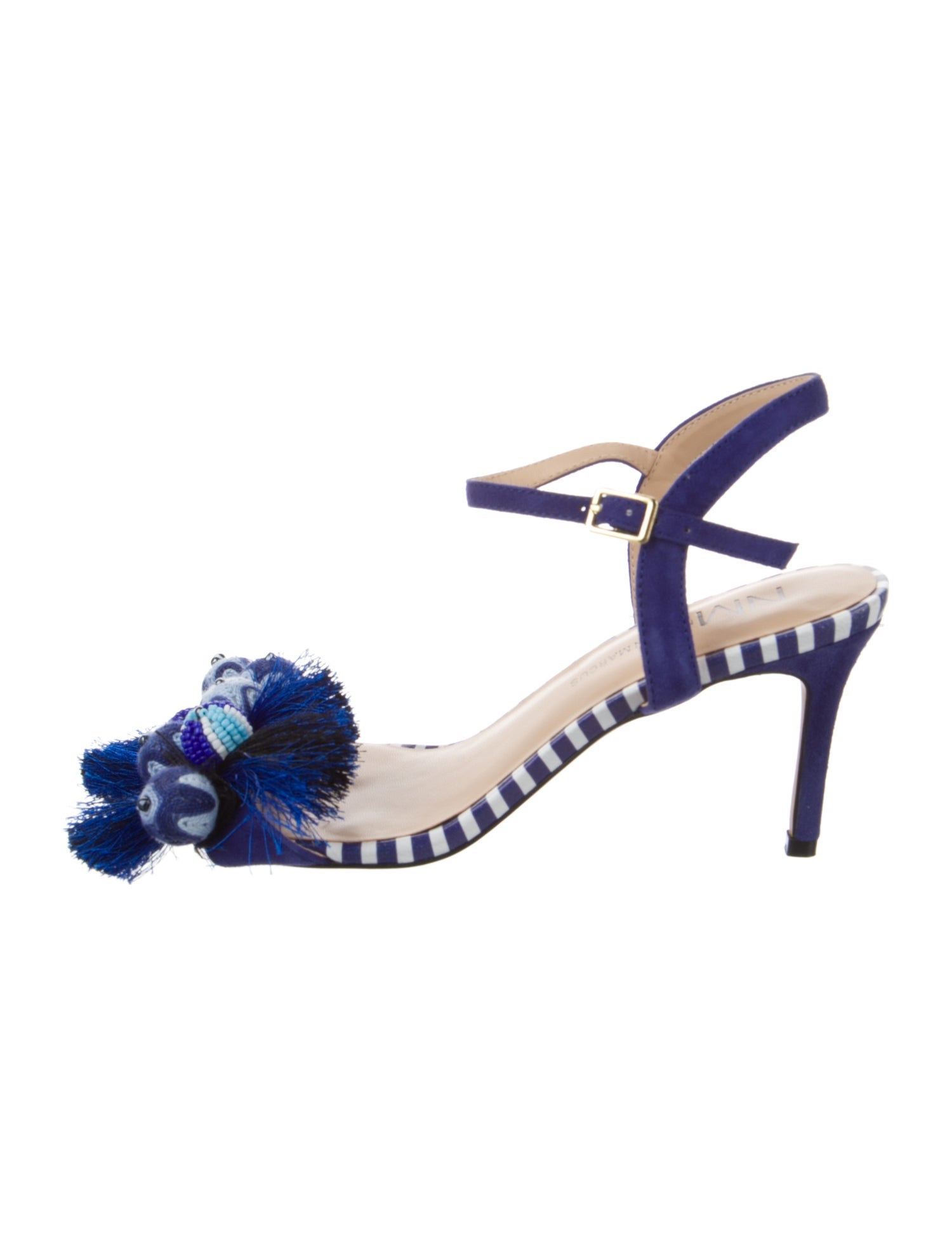 Neiman Marcus Suede Colorblock Pattern Sandals