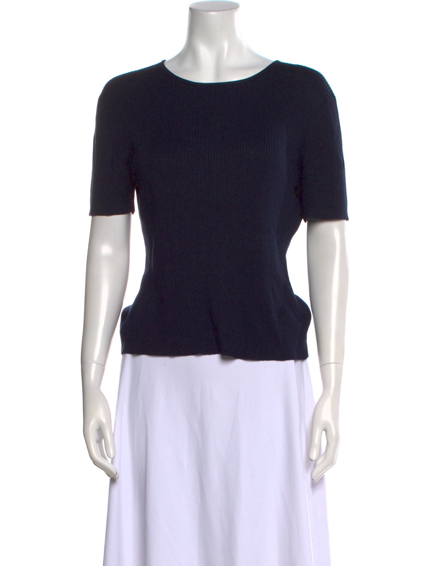 Neiman Marcus Silk Bateau Neckline T-Shirt