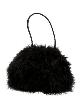 Neiman Marcus Ostrich Feather Top Handle Bag