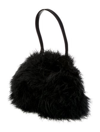 Neiman Marcus Ostrich Feather Top Handle Bag