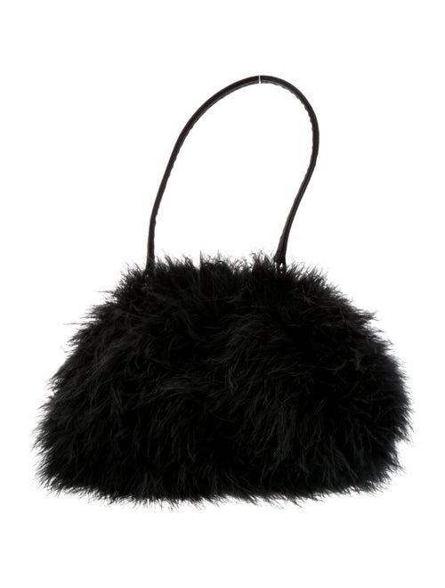 Neiman Marcus Ostrich Feather Top Handle Bag
