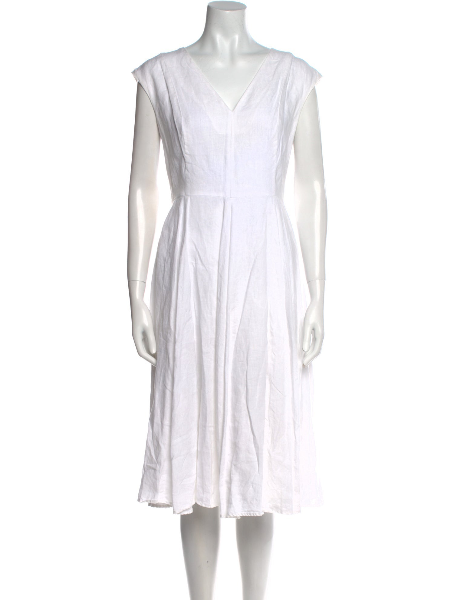 Neiman Marcus Linen Midi Length Dress