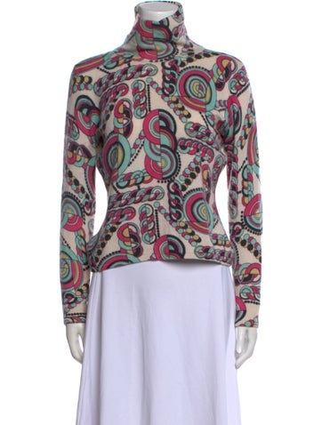 Neiman Marcus Knitwear Cashmere Printed Sweater M