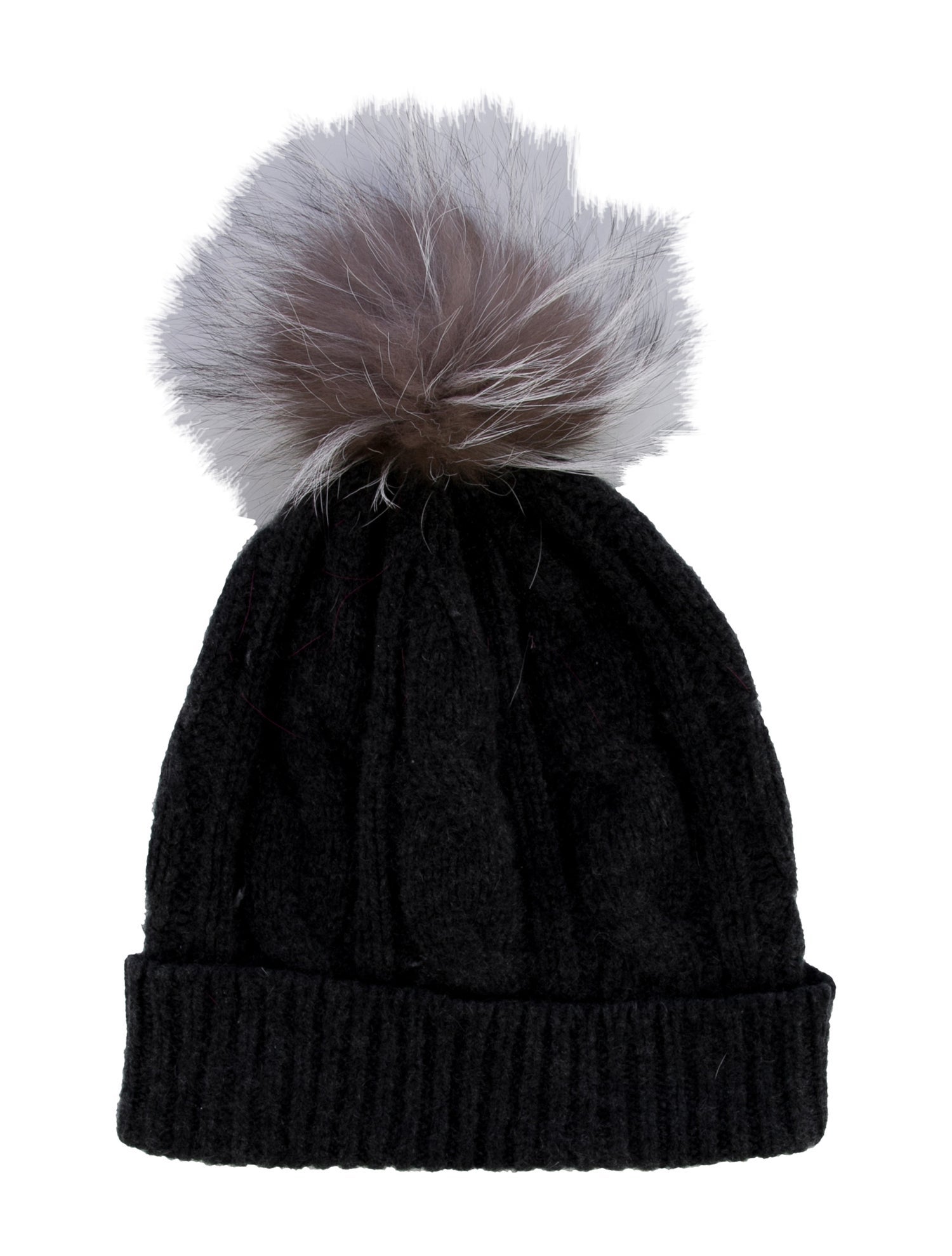Neiman Marcus Cashmere Fox Fur PomPom Beanie
